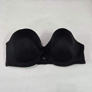 Curvy Couture Women Bra 38D Black D1290 T Shirt Underwired NO STRAPS